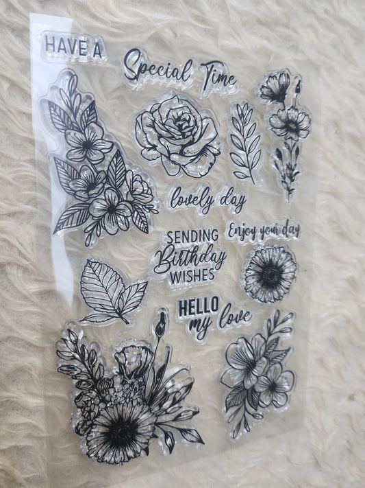 Silicone Flower Pattern Stamp