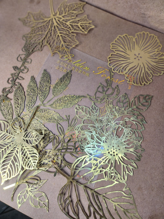 10 Pc Golden Leaf Craft Paper